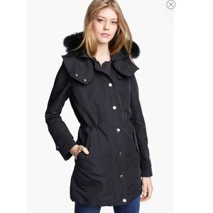 Burberry Brit genuine fox fur trim anorak, XS